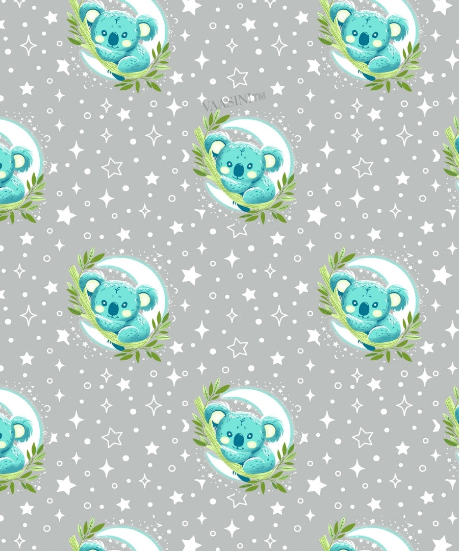 Space Astronaut Pale Grey Kids Bedsheet