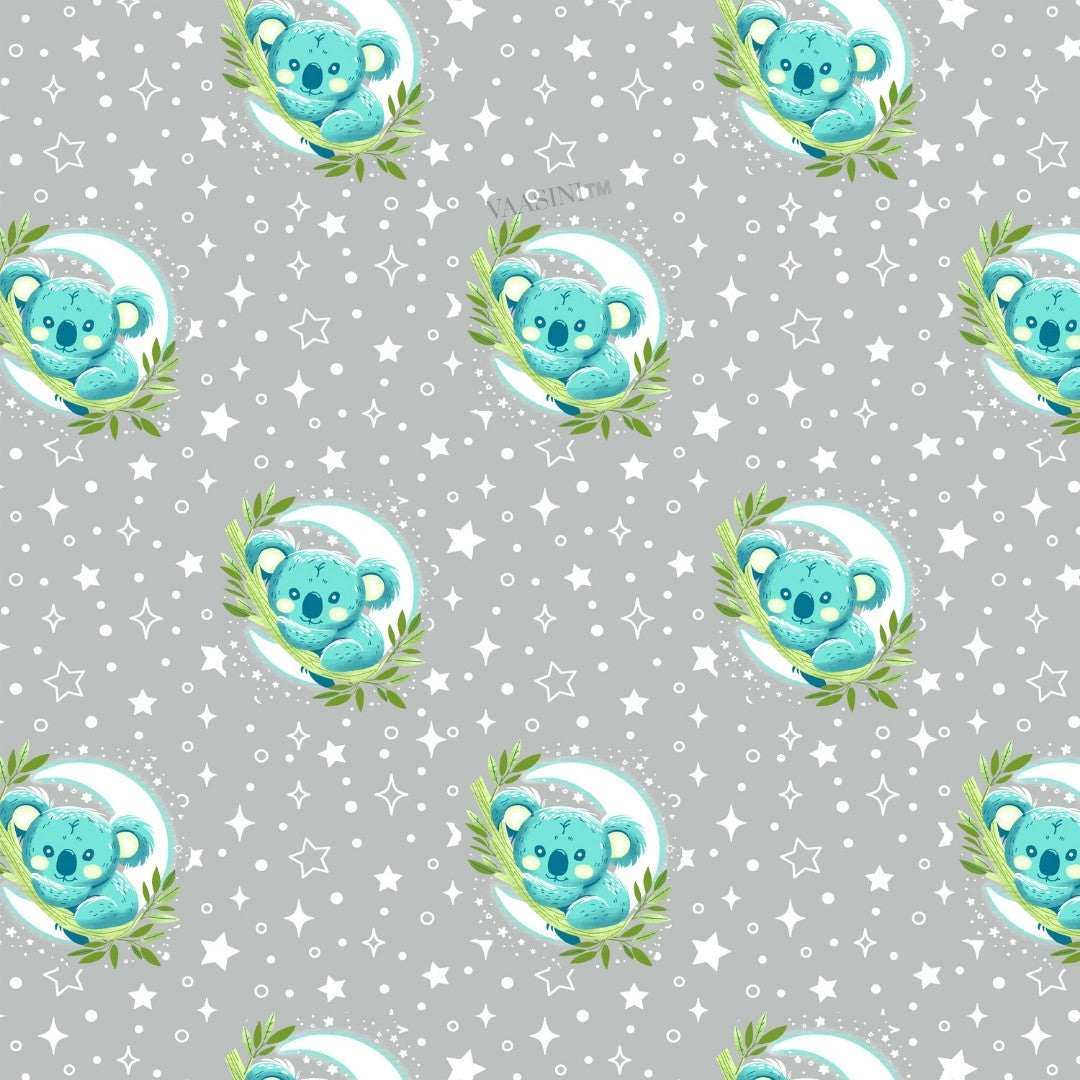 Space Astronaut Pale Grey Kids Bedsheet