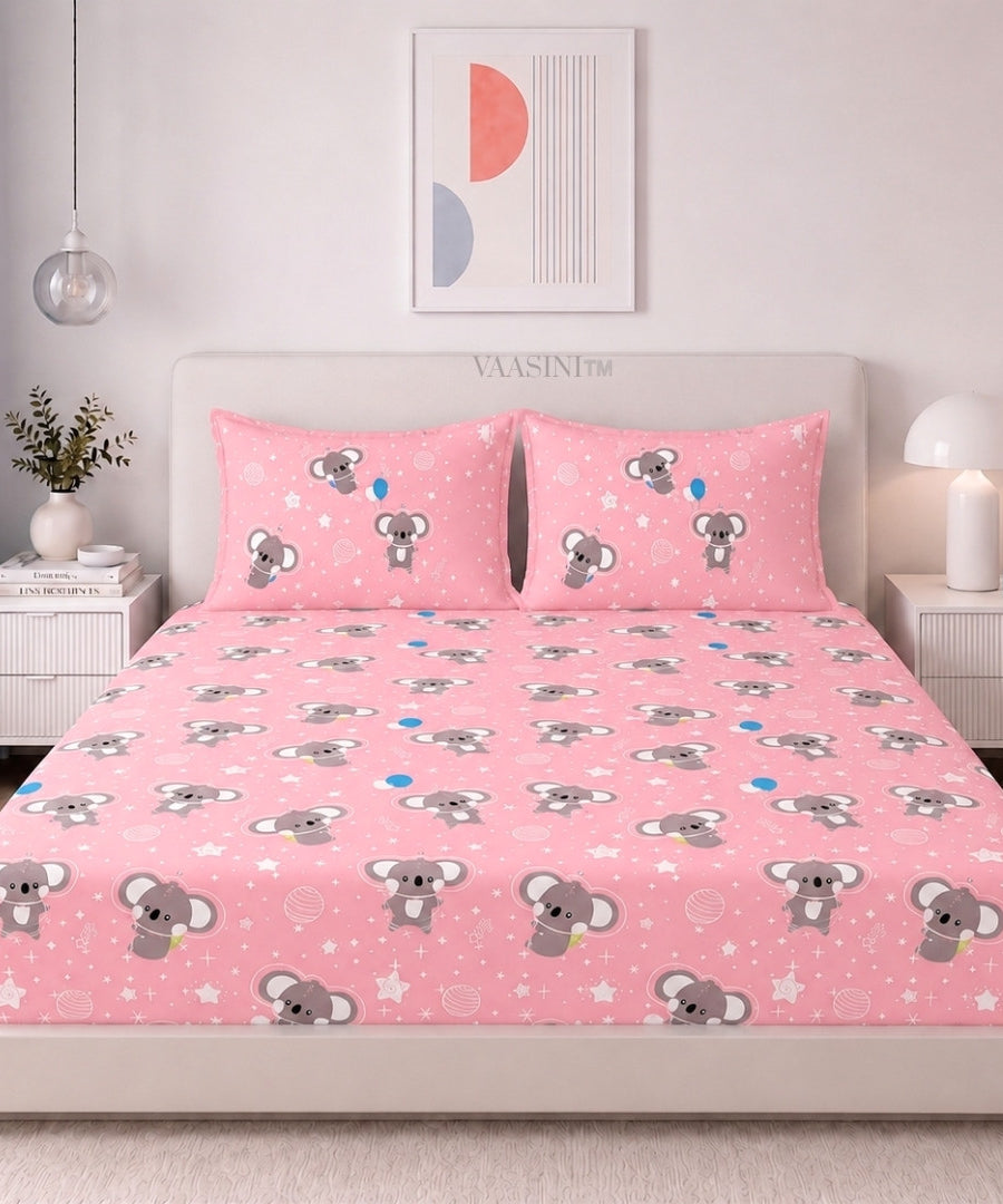 Dreamy Crescent Moon Blush Pink Bedsheet