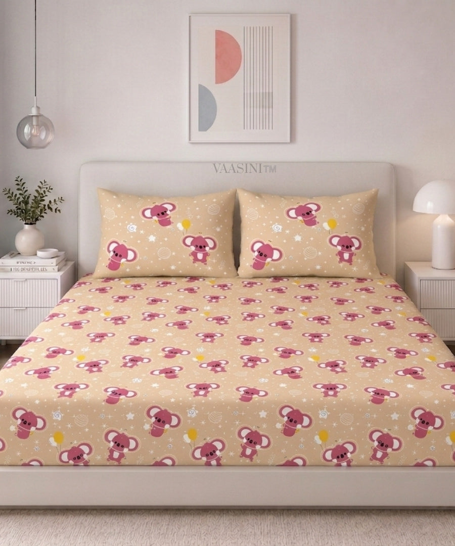 Dreamy Crescent Moon Powder Peach Bedsheet
