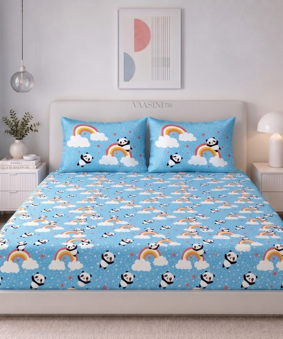 Coquette Bow Ribbon Pastel Blue Bedsheet