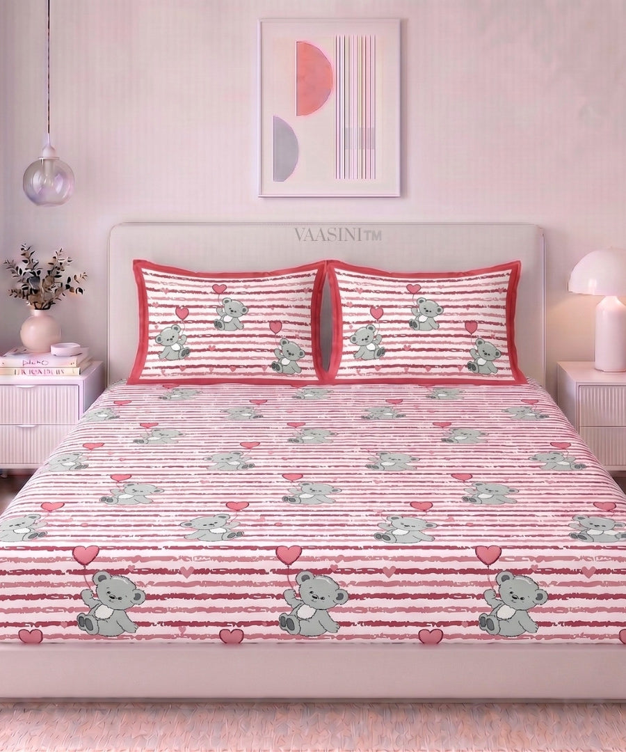 Ditsy Heart Sparkle Dusty Rose Pink Bedsheet