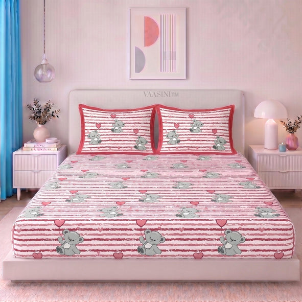 Ditsy Heart Sparkle Dusty Rose Pink Bedsheet