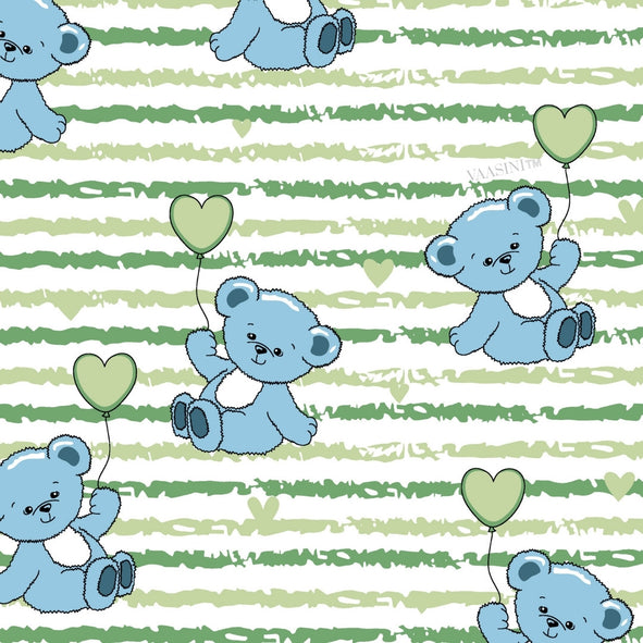 Ditsy Heart Sparkle Sage Green Bedsheet