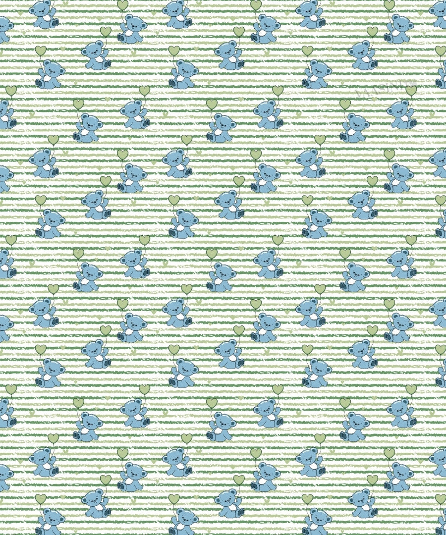 Ditsy Heart Sparkle Sage Green Bedsheet