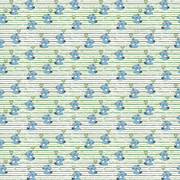 Ditsy Heart Sparkle Sage Green Bedsheet