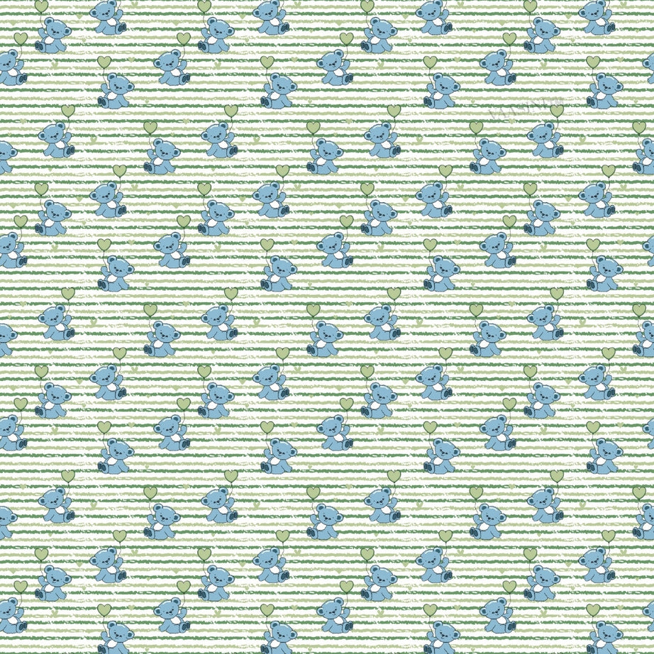 Ditsy Heart Sparkle Sage Green Bedsheet