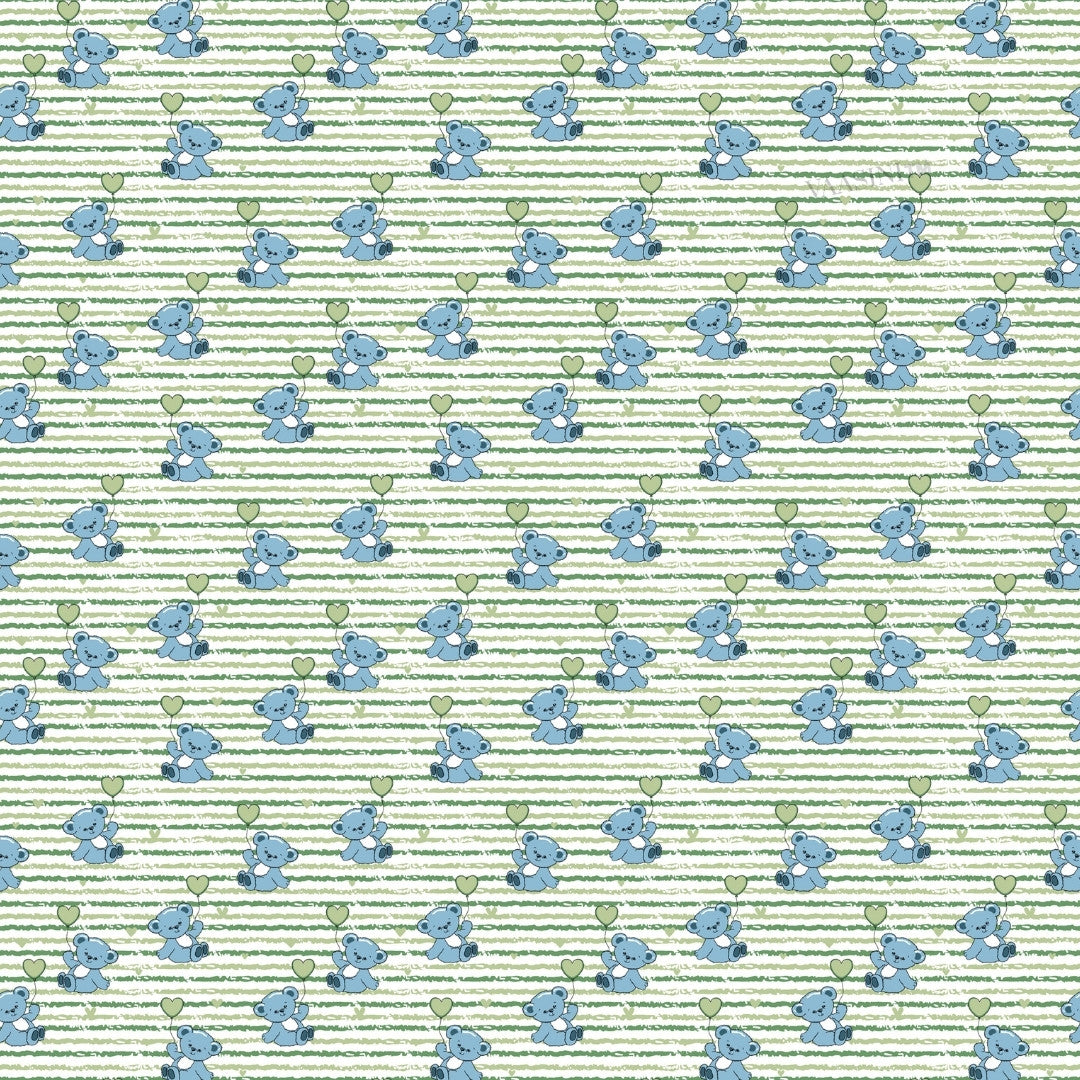 Ditsy Heart Sparkle Sage Green Bedsheet