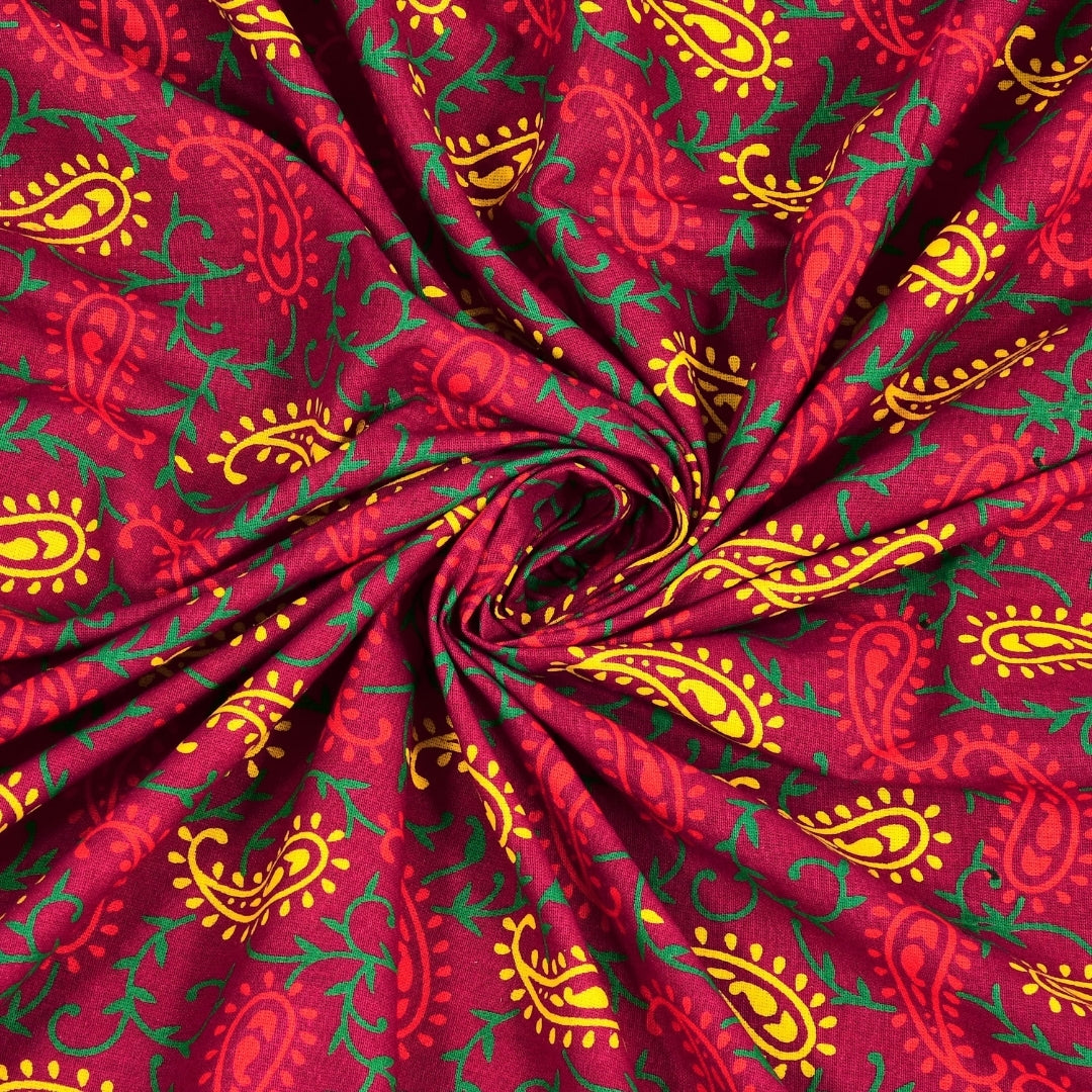 Royal Wine Elephant Majestic Mandala Print Pure Cotton Double Bedsheet with 2 Pillow Covers