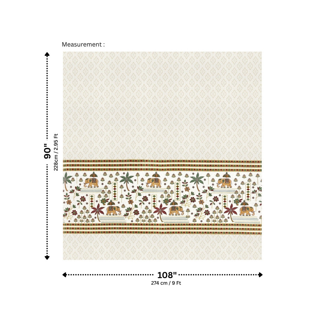 Grand Safari Mustard & Earthy Red Pure Cotton King Size Bedsheet