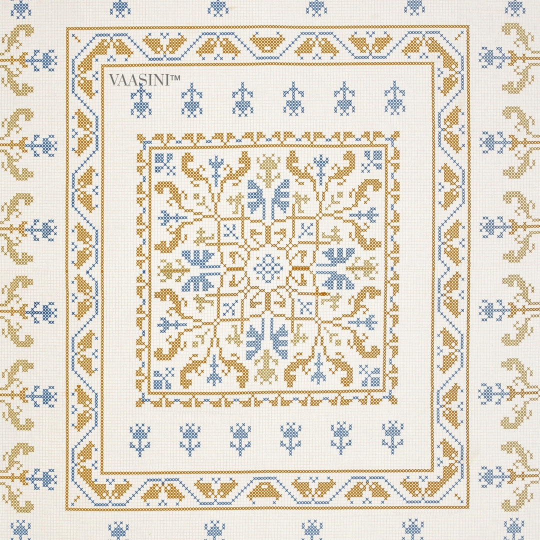 Regal Tulip Ocean & Mustard Pure Cotton King Size Bedsheet