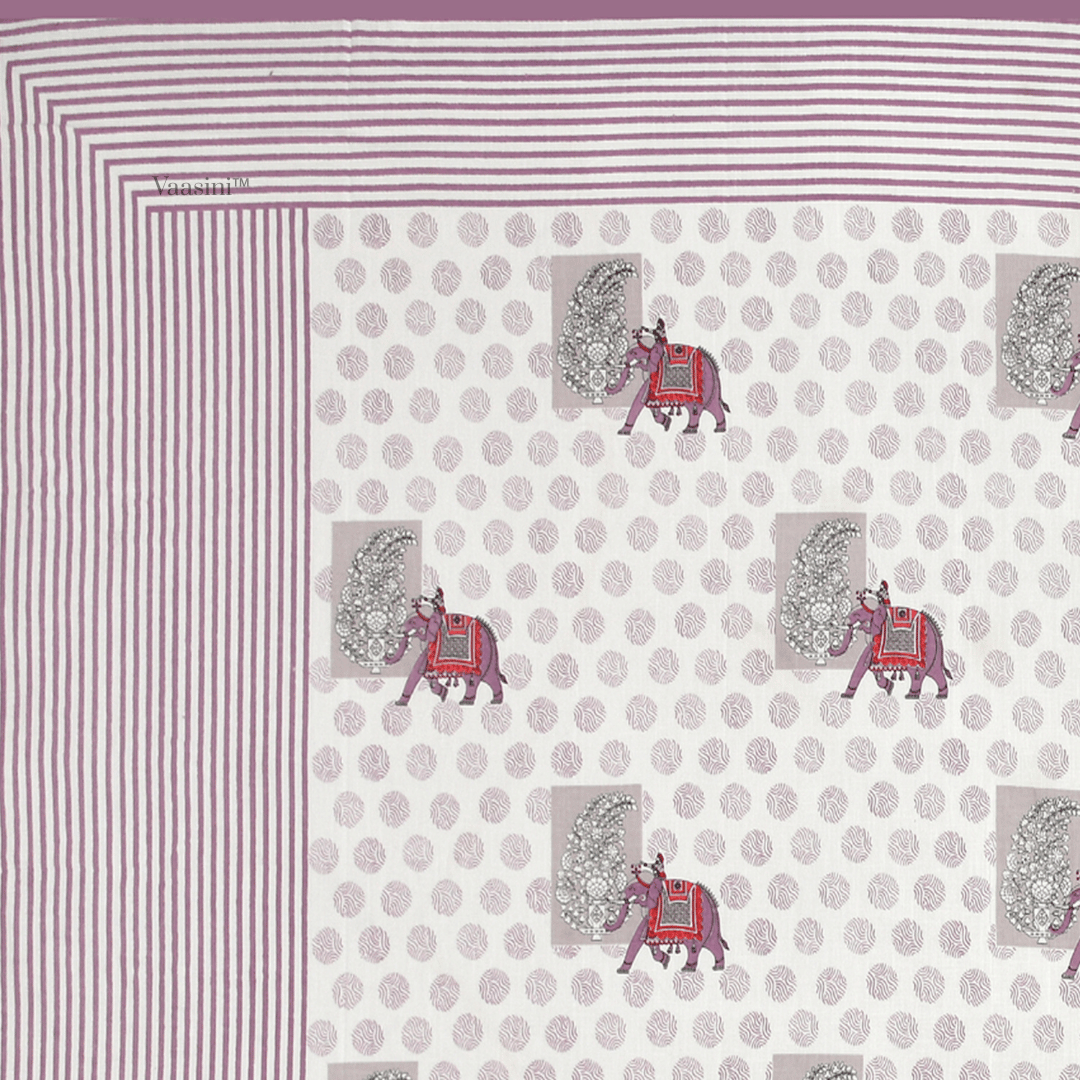 Shikargah Heritage Onion Pink Pure Cotton 300 TC King Size Bedsheet