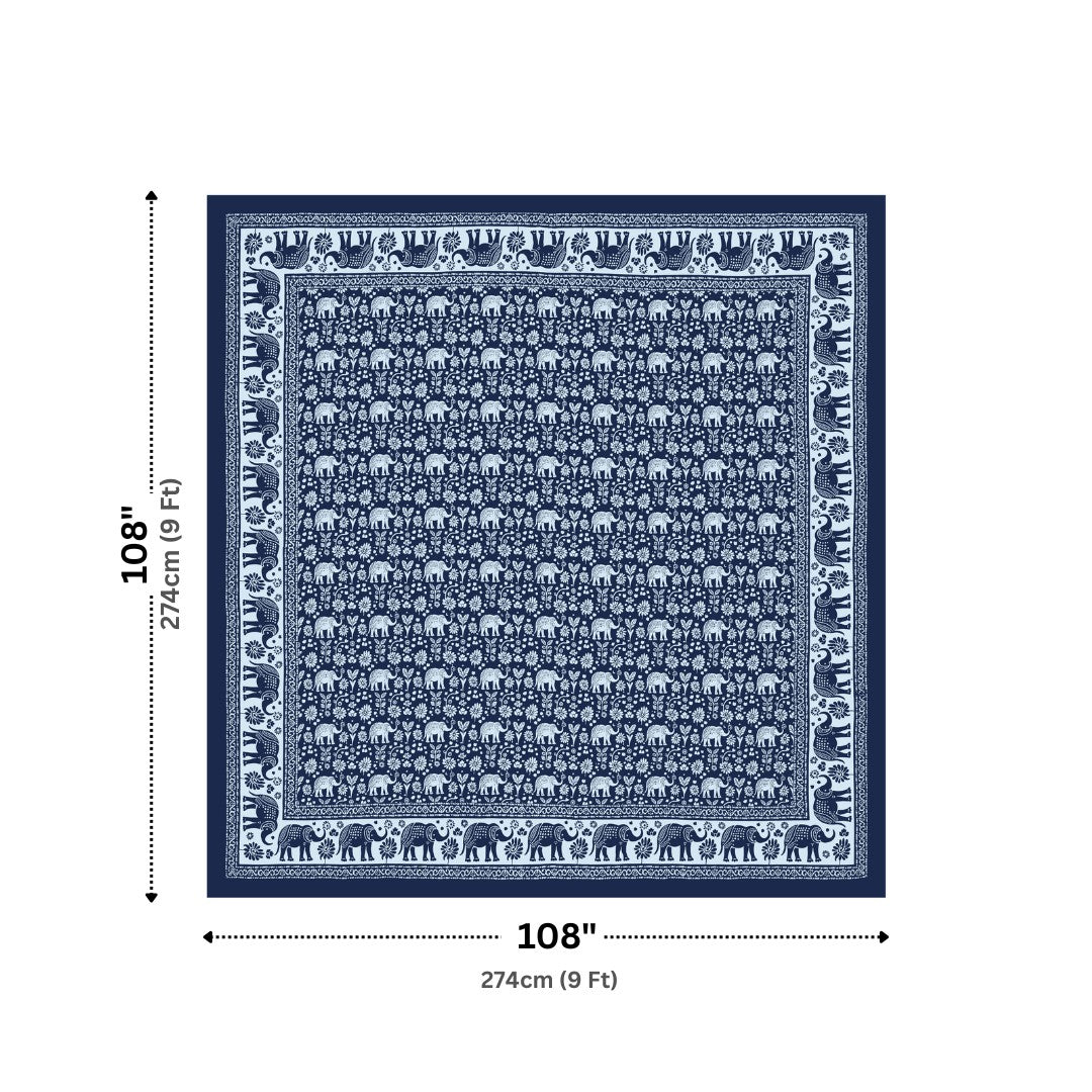 Gajraj Sacred Indigo Block Print King Size Bedsheet