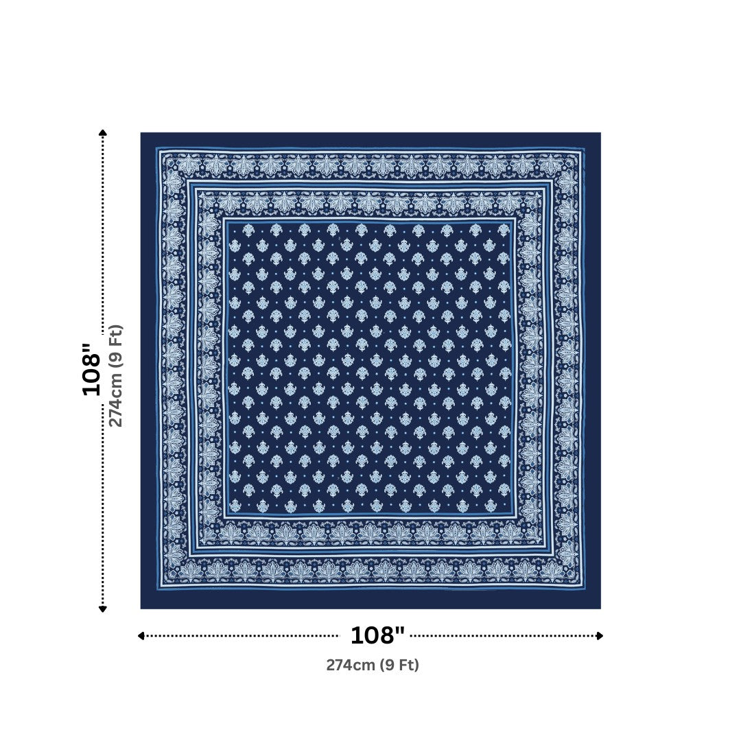 Padma Heritage Indigo Block Print King Size Bedsheet