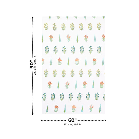 Multicolor Floral Boota and Cypress Tree Sanganeri Printed Single Bedsheet