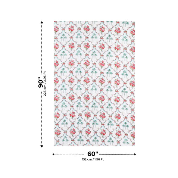 Heritage Red Rose Bouquet and Turquoise Palm Arch Single Bedsheet