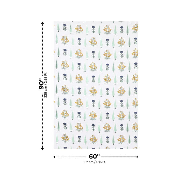 Marigold Yellow Floral Bouquet and Mint Green Cypress Single Bedsheet