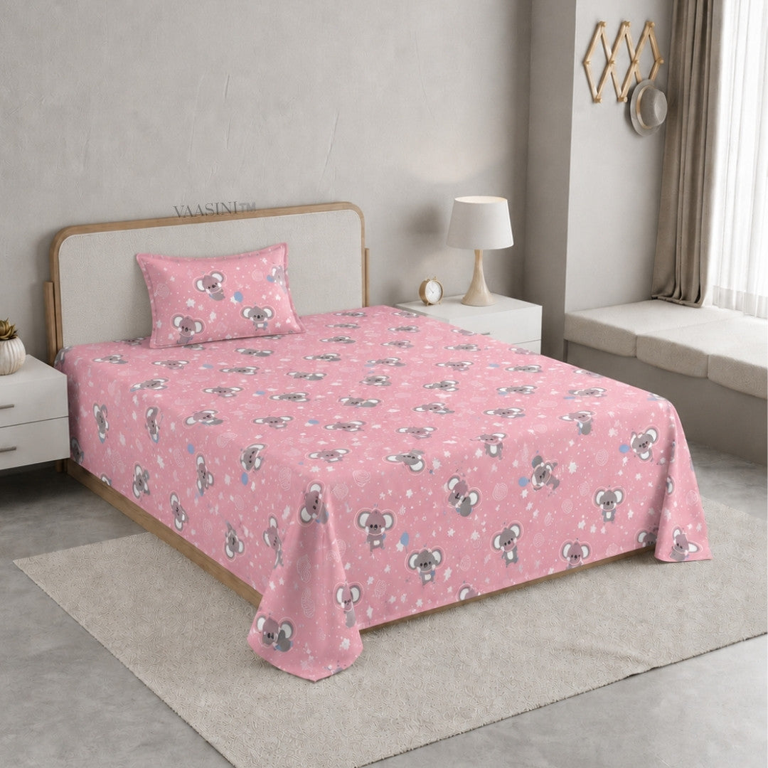 Dreamy Crescent Moon Blush Pink Bedsheet