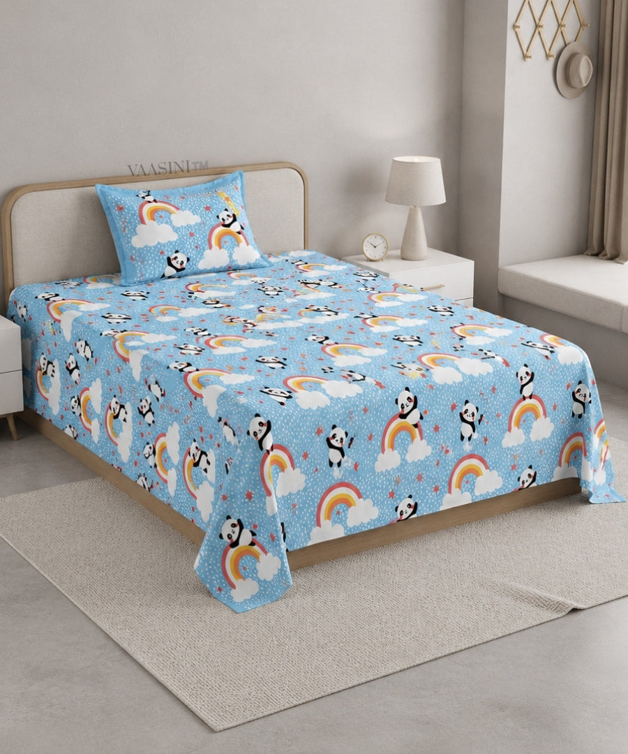 Coquette Bow Ribbon Pastel Blue Bedsheet
