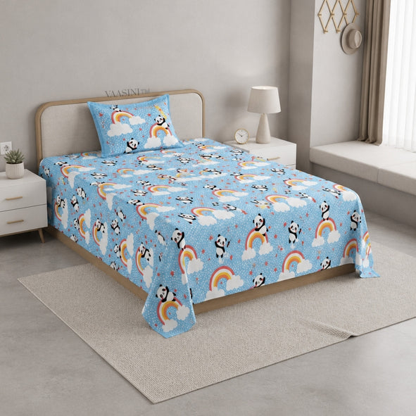 Coquette Bow Ribbon Pastel Blue Bedsheet