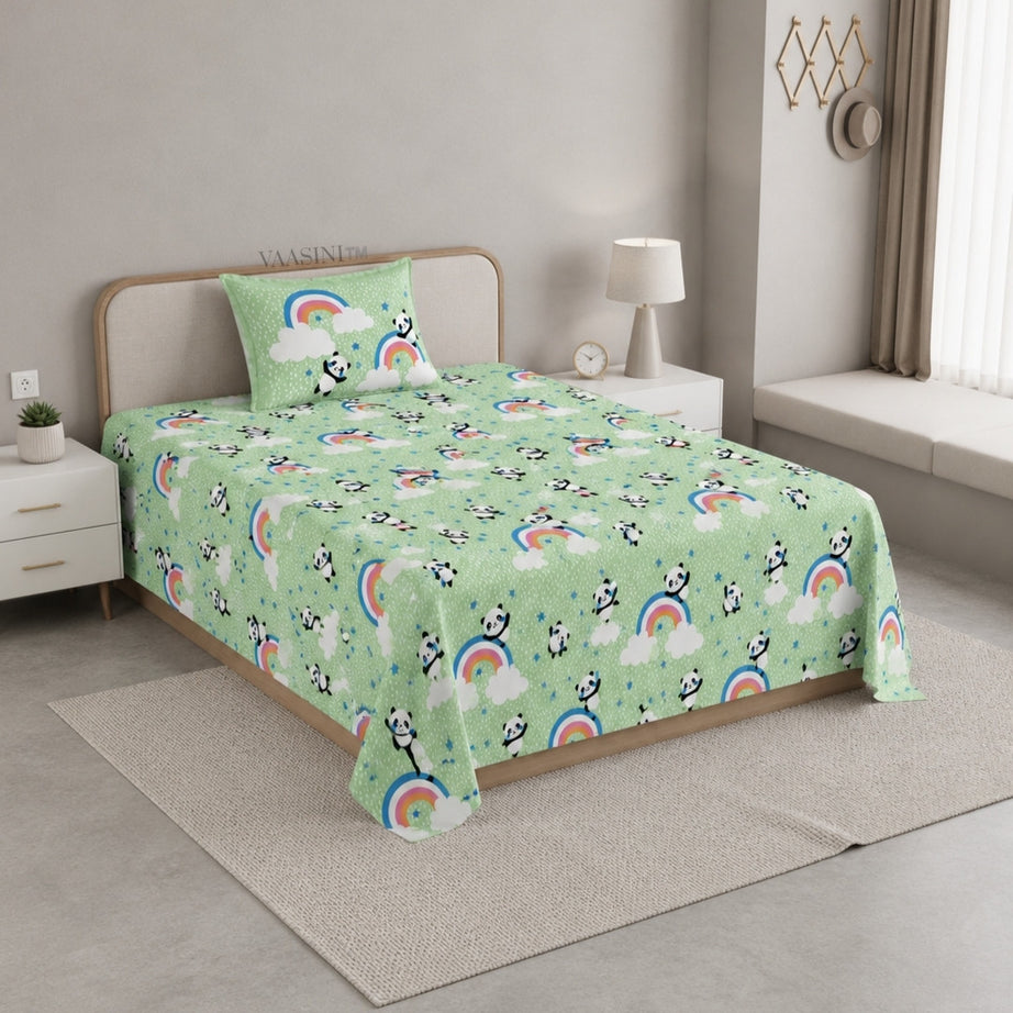 Coquette Bow Ribbon Soft Mint Bedsheet