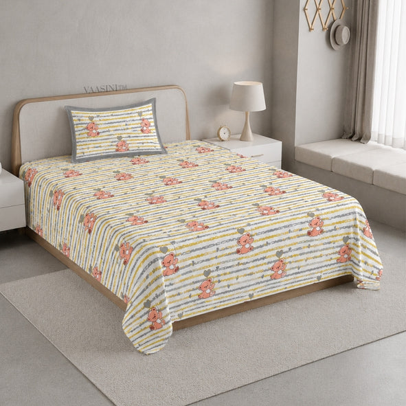 Ditsy Heart Sparkle Soft Lilac Bedsheet