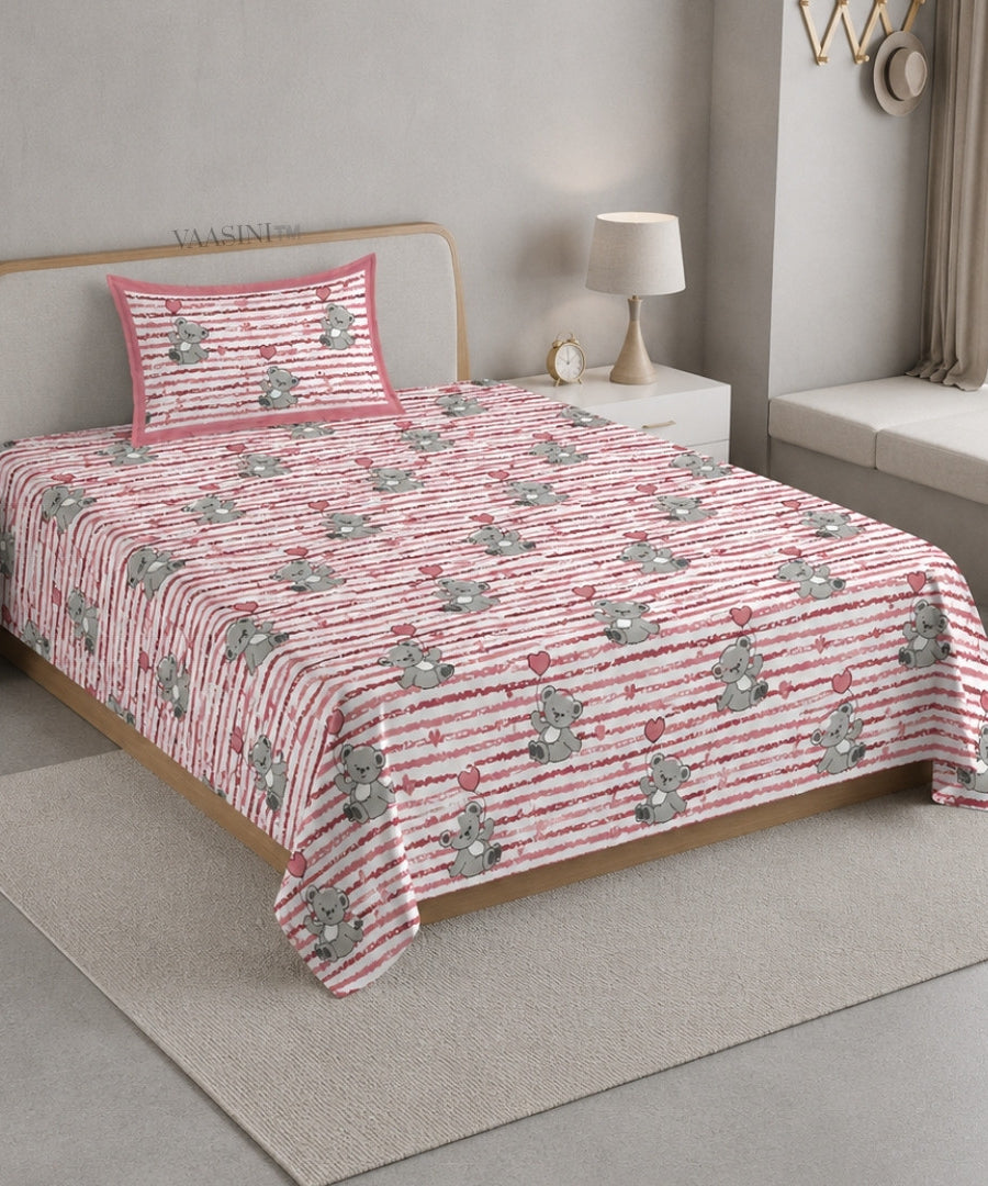 Ditsy Heart Sparkle Dusty Rose Pink Bedsheet