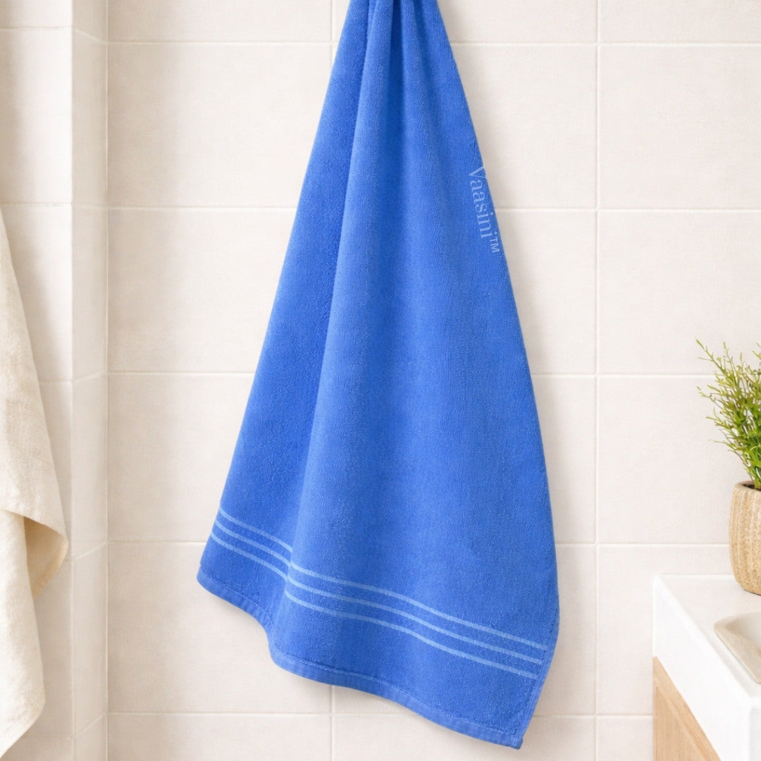 Terry Cotton Soft & Absorbent Solid Sky Blue 400 GSM Bath Towel
