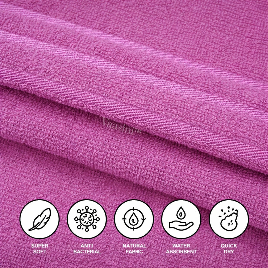 Terry Cotton Soft & Absorbent Solid Orchid Purple 400 GSM Bath Towel
