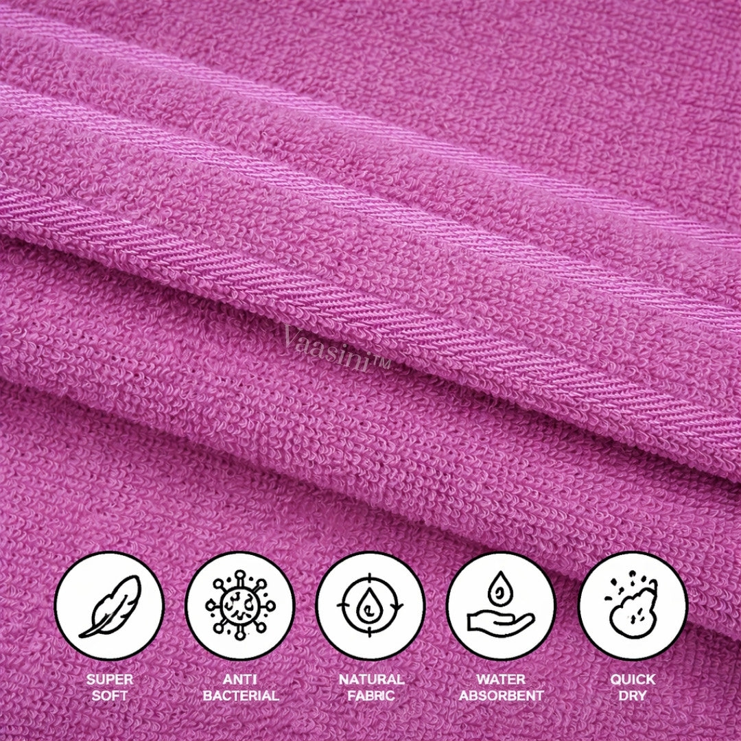 Terry Cotton Soft & Absorbent Solid Orchid Purple 400 GSM Bath Towel