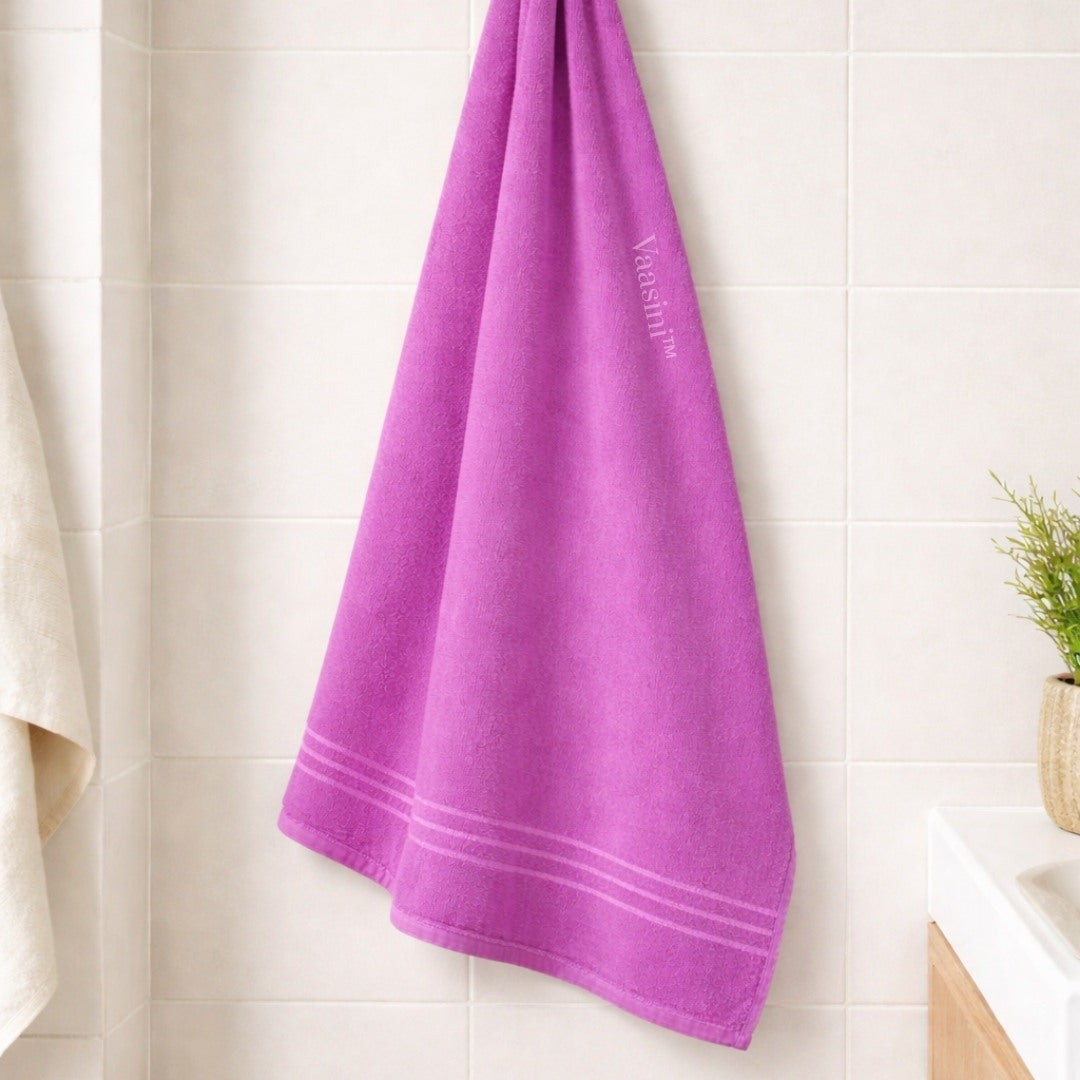 Terry Cotton Soft & Absorbent Solid Orchid Purple 400 GSM Bath Towel