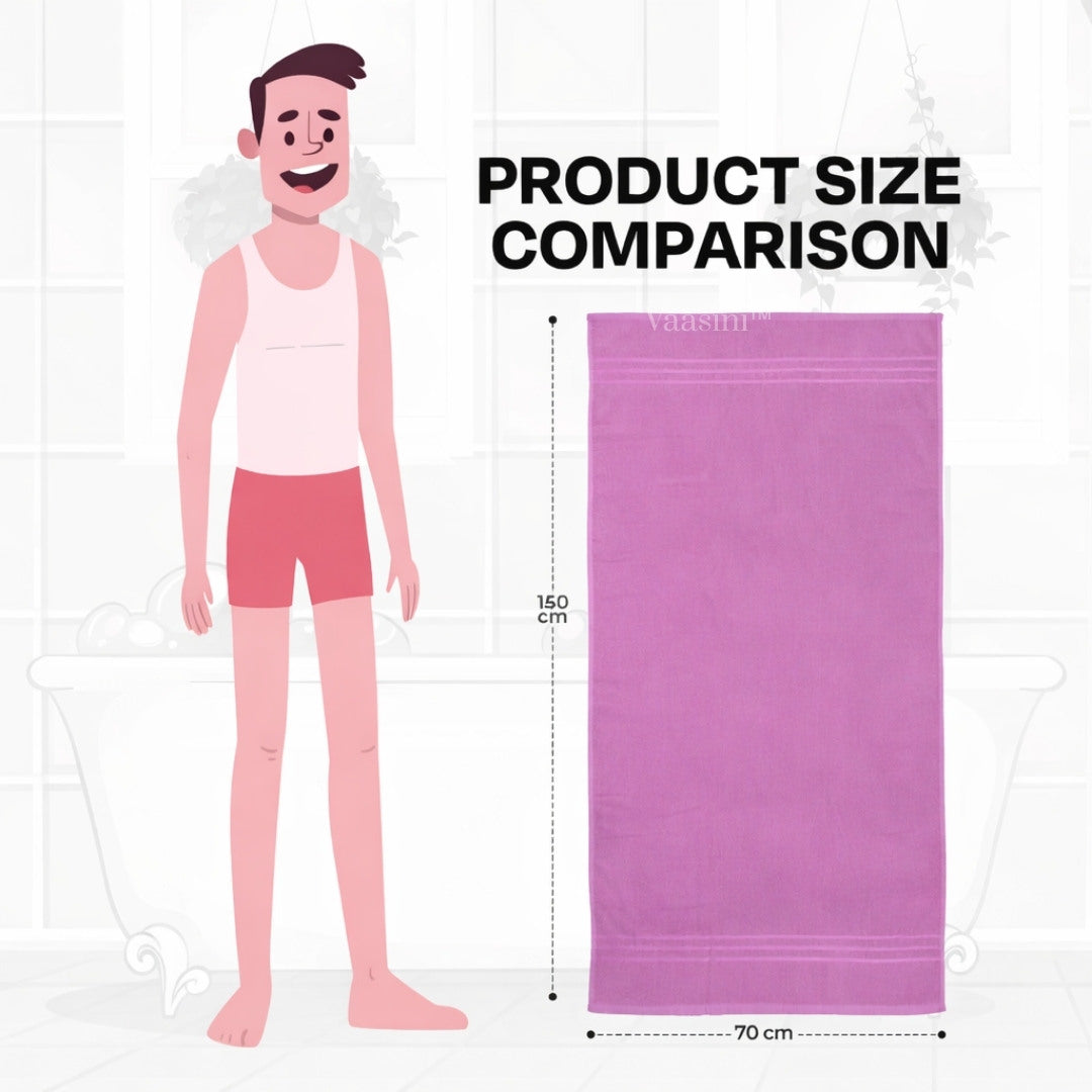 Terry Cotton Soft & Absorbent Solid Orchid Purple 400 GSM Bath Towel