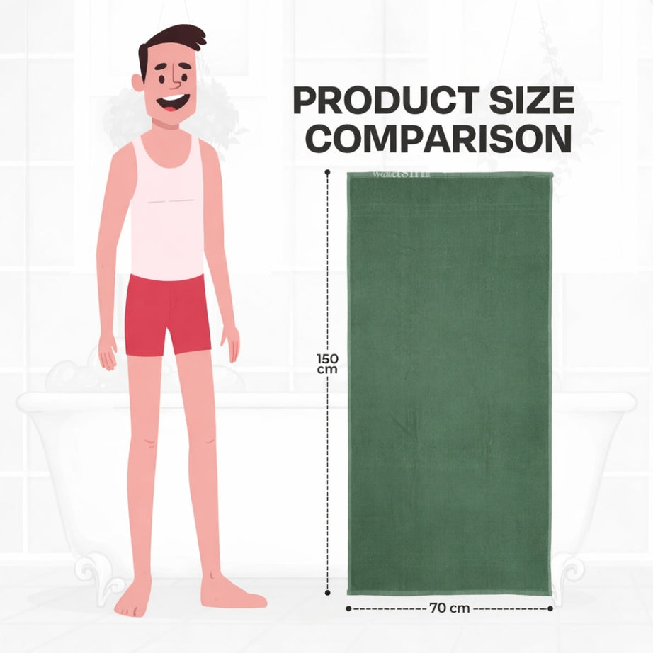 Terry Cotton Soft & Absorbent Solid Forest Green 400 GSM Bath Towel