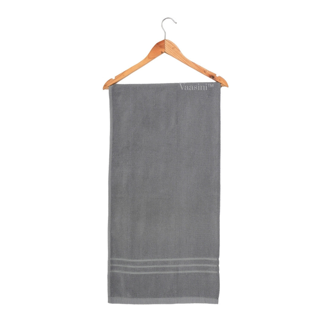 Terry Cotton Soft & Absorbent Solid Silver Grey 400 GSM Bath Towel