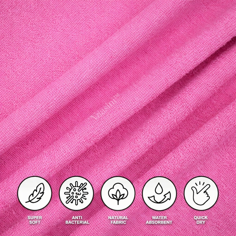 Terry Cotton Soft & Absorbent Solid Baby Pink 400 GSM Bath Towel