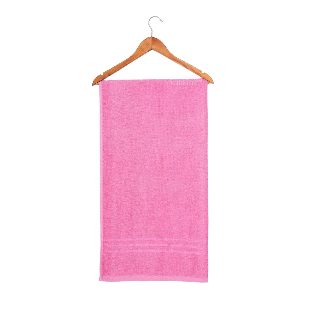 Terry Cotton Soft & Absorbent Solid Baby Pink 400 GSM Bath Towel