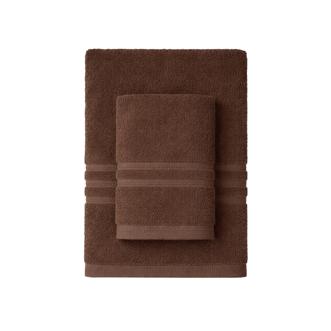 Terry Cotton Ultrasoft & Durable Solid Chocolate Brown 400 GSM Bath & Hand Towel Combo