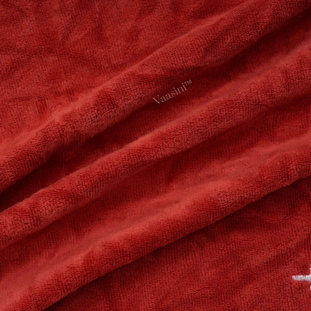 Ultra Soft Lightweight Microfiber Quick Dry Bath & Hand Towel Combo Set – Crimson Red