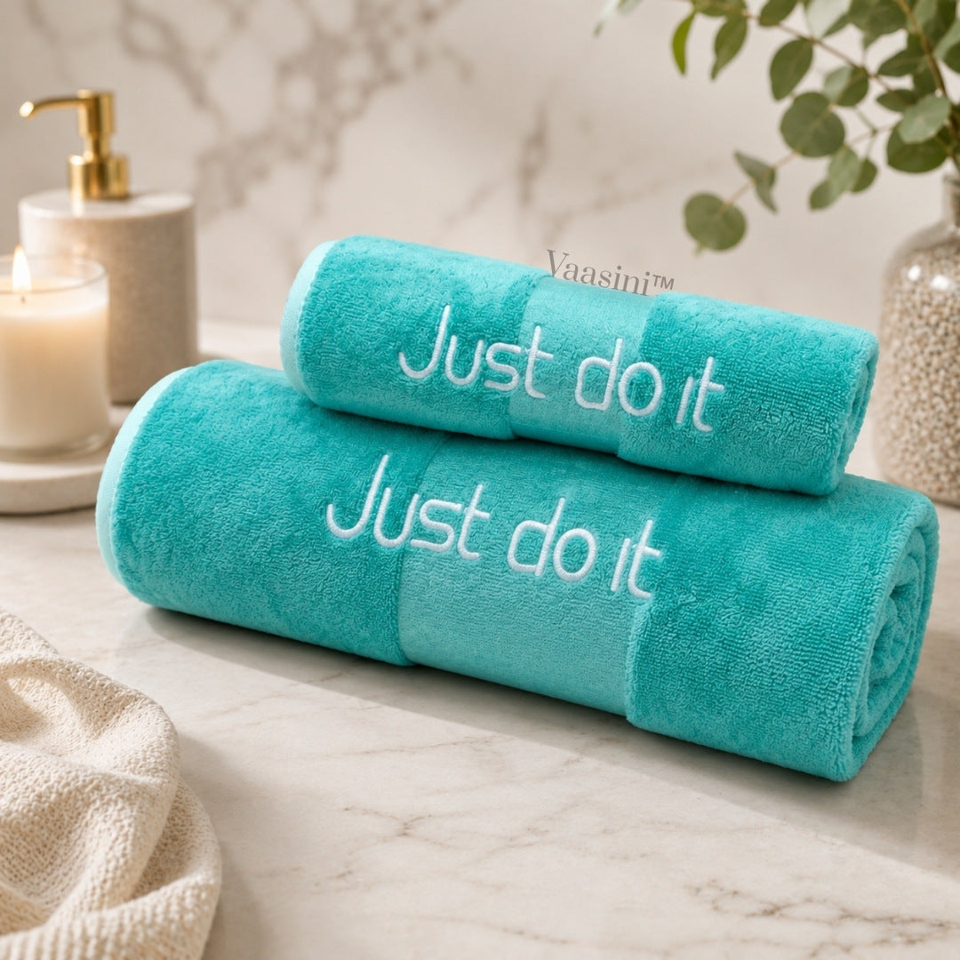 Microfiber Ultra Soft Quick Dry Bath & Hand Towel Combo Set – Aqua Mint