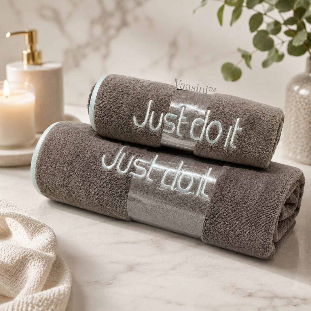 Ultra Soft Lightweight Microfiber Quick Dry Bath & Hand Towel Combo Set – Taupe Brown