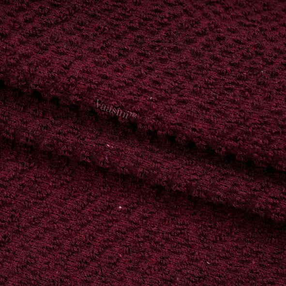 Terry Cotton Ultra Soft 400 GSM Solid Burgundy Hand Towel with Striped Border