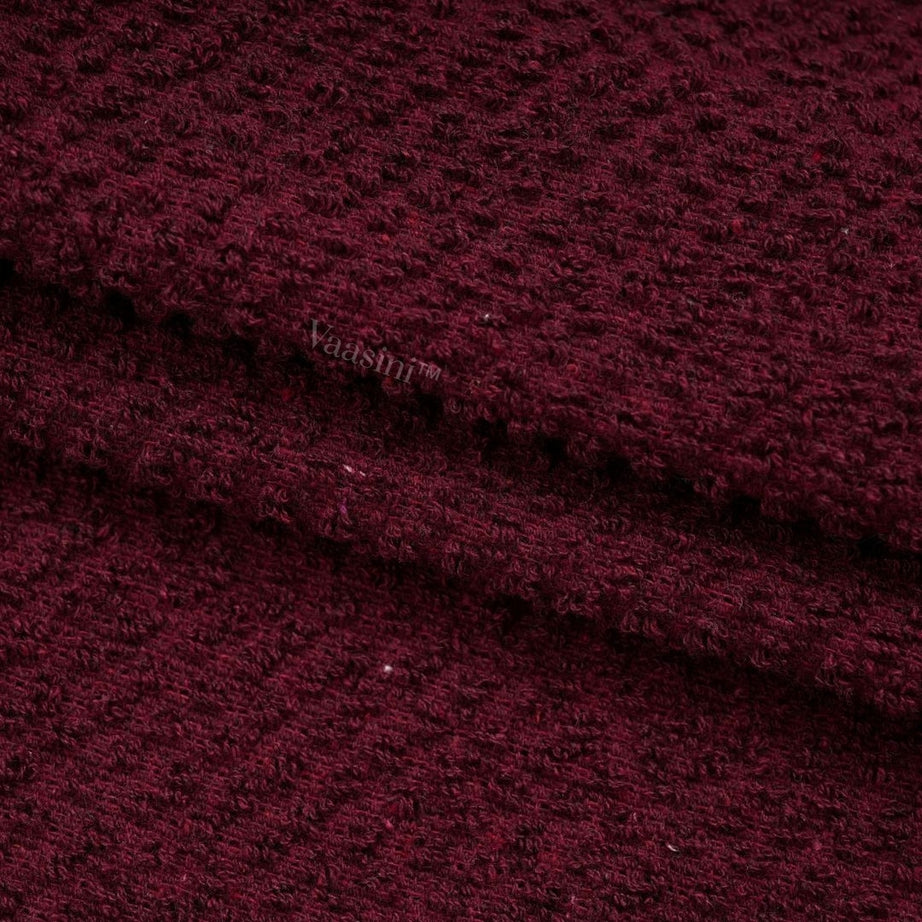 Terry Cotton Ultra Soft 400 GSM Solid Burgundy Hand Towel with Striped Border