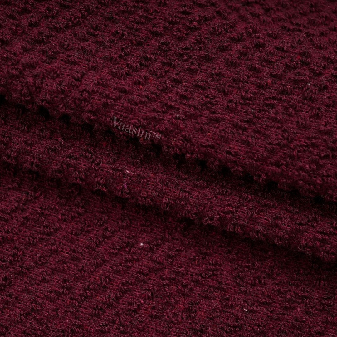 Terry Cotton Ultra Soft 400 GSM Solid Burgundy Hand Towel with Striped Border