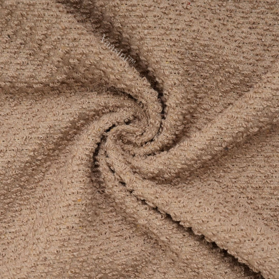Terry Cotton Ultra Soft 400 GSM Solid Beige Hand Towel with Striped Border