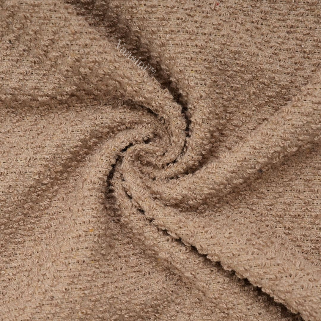 Terry Cotton Ultra Soft 400 GSM Solid Beige Hand Towel with Striped Border