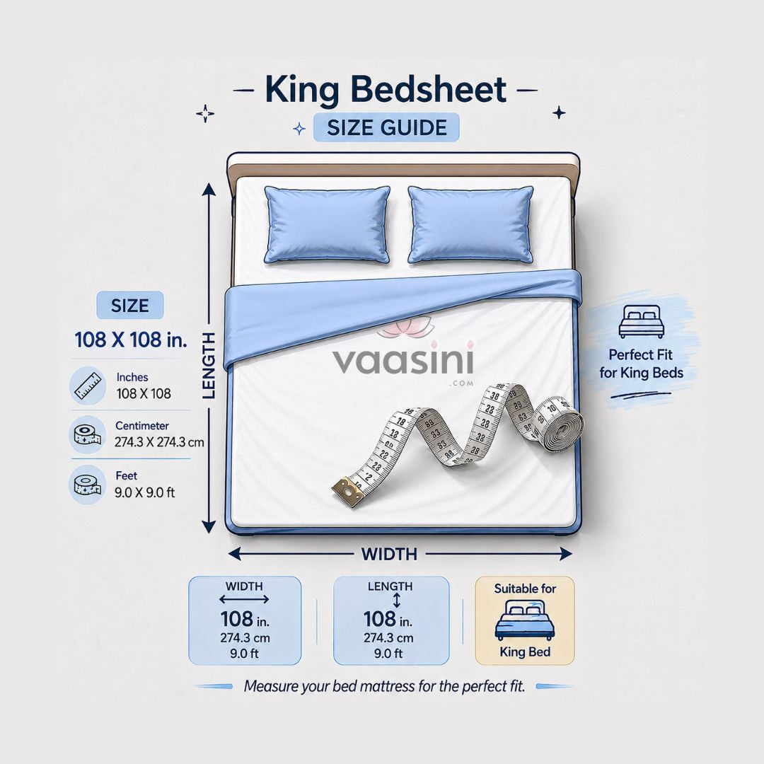 Shahi Darbar Central Medallion Deep Ink Navy Premium Pure Cotton King Size Bedsheet